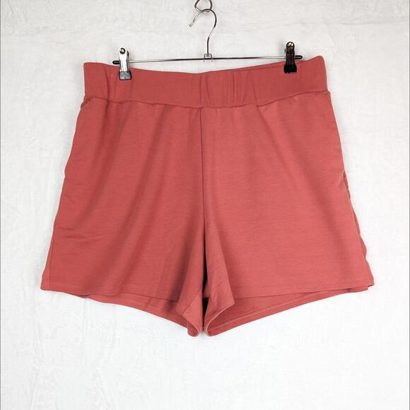 Eloquii Pull On Jersey Knit Shorts Size 14/16 1X Dusty Rose Pink 4.5" Short - Picture 9 of 9